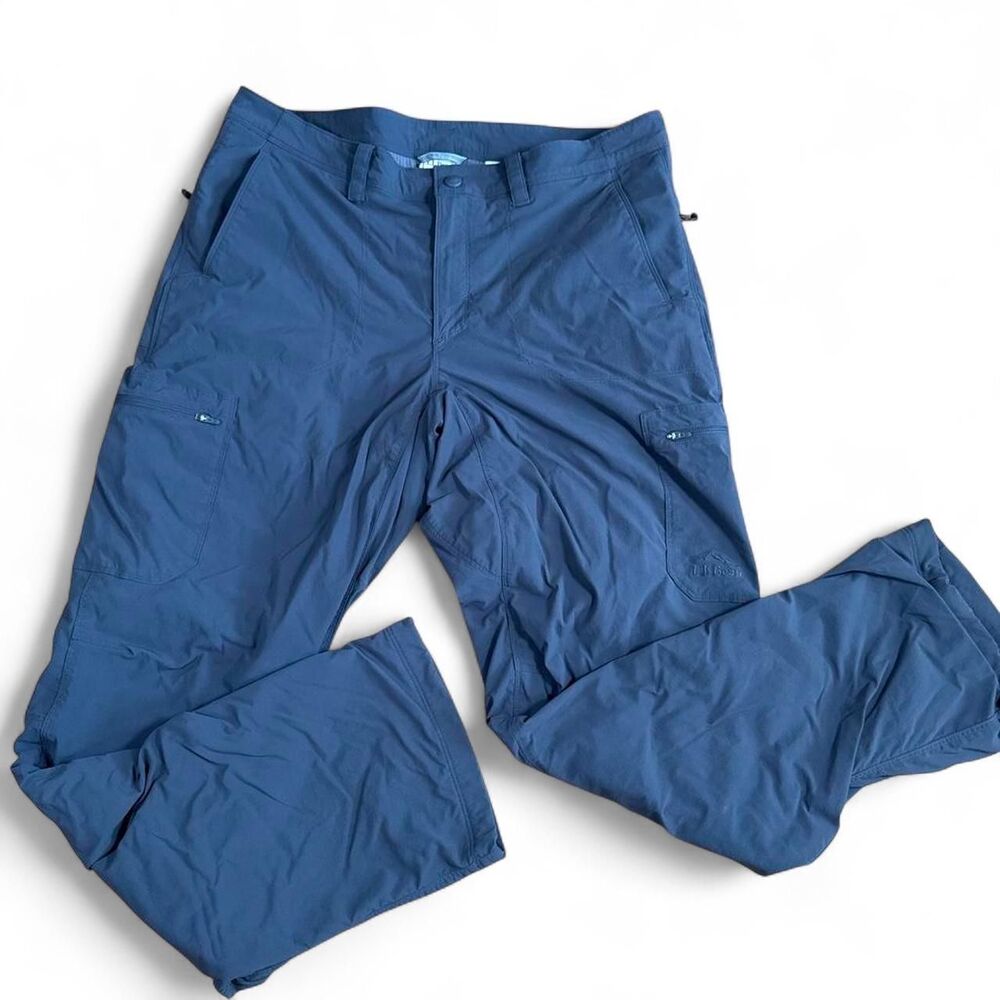 L.L. Bean Men's Cresta Fleece Lined Gray Hiking Pants Size 35X34 Cargo Gorpcore